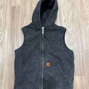 Carhartt Dark Gray Quilted Hooded Vest